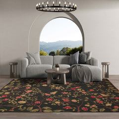 8x10 Dark Green, Lime, Rose Color Hand Knotted 100% Wool Traditional Oriental Rug