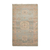 3x5 Slate, Blush, Beige Color Hand Knotted Afghan Oushak 100% Wool Traditional Oriental Rug