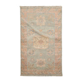 3x5 Sea Foam, Blush, Beige Color Hand Knotted Afghan Oushak 100% Wool Traditional Oriental Rug