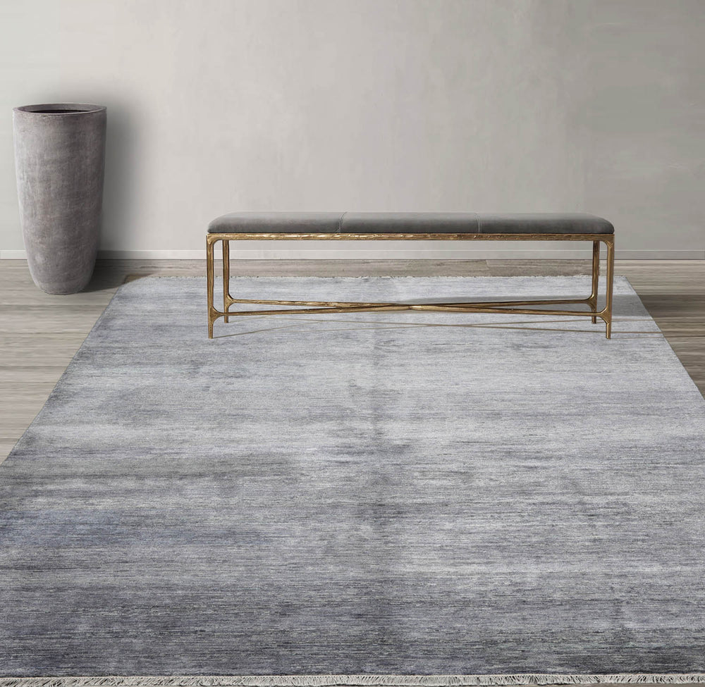 8x11 Gray, Slate, Color Hand Knotted Tibetan 100% Wool Modern Oriental Rug