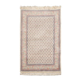 3x5 Cream, Rust, Blue Color Hand Knotted Boteh 100% Wool Traditional Oriental Rug