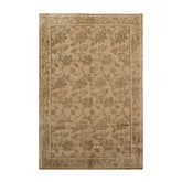 6x9 Tan, Moss, Color Hand Knotted Tibetan Wool & Silk Transitional Oriental Rug