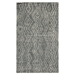 Knotted Rug Celadon Hand Knotted 3'0''x5'0" Afghan Moroccan Modern Contemporary Tribal Wool Oriental Area Rug