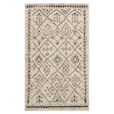 Knotted Rug Ivory Hand Knotted 3'0''x5'0" Afghan Moroccan Modern Contemporary Tribal Wool Oriental Area Rug