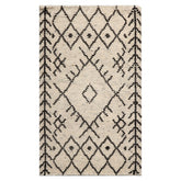 Knotted Rug Ivory Hand Knotted 3'0''x5'0" Afghan Moroccan Modern Contemporary Tribal Wool Oriental Area Rug