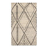 Knotted Rug Ivory Hand Knotted 3'0''x5'0" Afghan Moroccan Modern Contemporary Tribal Wool Oriental Area Rug