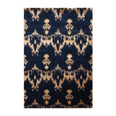 4x6 Navy, Beige, Color Hand Knotted Tibetan Wool & Silk Traditional Oriental Rug