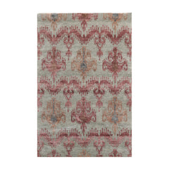 4x6 Gray, Aubergine, Slate Color Hand Knotted Tibetan 100% Wool Transitional Oriental Rug