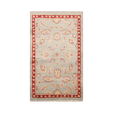 3x5 Powder Blue, Rust, Beige Color Hand Knotted Chobi Peshawar 100% Wool Traditional Oriental Rug