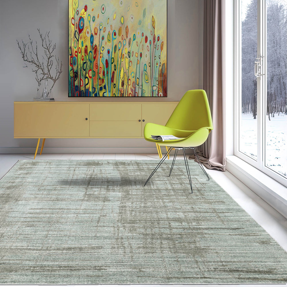 8x10 Gray, Blue, Color Hand Knotted 100% Wool Modern & Contemporary Oriental Rug