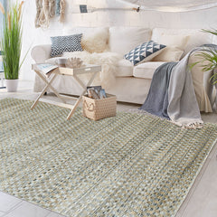 5x8 Gray, Light Gold, Color Hand Knotted 100% Wool Modern & Contemporary Oriental Rug