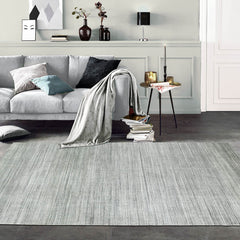 Multi Size Tone On Tone Gray Gray Silver Color Hand Knotted Tibetan Wool Modern & Contemporary Oriental Rug