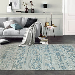 6x9 Gray, Blue, Color Hand Knotted 100% Wool Modern & Contemporary Oriental Rug