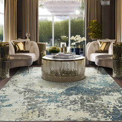 Multi Size Gray Beige Moss Color Hand Knotted Wool Modern Oriental Rug