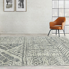 5x8 Gray Beige, , Color Hand Knotted 100% Wool Modern & Contemporary Oriental Rug