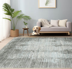 5x8 Gray, Silver, Color Hand Knotted 100% Wool Modern & Contemporary Oriental Rug