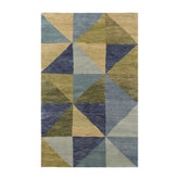 Knotted Rug Blue Green Hand Knotted 3'x5' Michaelian and Kohlberg Traditional Tibetan 100% Wool Oriental Area Rug