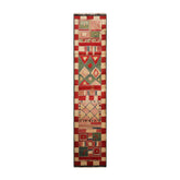 Knotted Rug Red Green Hand Knotted Runner Michaelian and Kohlberg Modern Contemporary Tibetan 100% Wool Oriental Area Rug