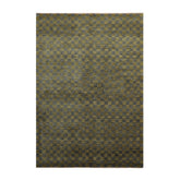 Knotted Rug Green Slate Hand Knotted 5'x7' Michaelian and Kohlberg Modern Contemporary Tibetan 100% Wool Oriental Area Rug