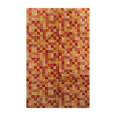 Knotted Rug Raspberry Gold Hand Knotted 5'x7' Michaelian and Kohlberg Modern Contemporary Tibetan 100% Wool Oriental Area Rug