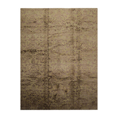 Knotted Rug Moss Graphite Hand Knotted 9'x12' Mark Phillips Damask Contemporary Tibetan 100% Wool Oriental Area Rug