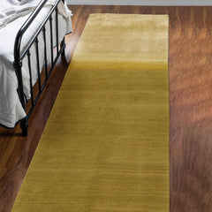 3x12 Olive, Green, Gold Color Hand Knotted Ombre 100% Wool Contemporary Oriental Rug