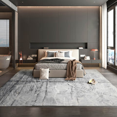 9x12 Tone on Tone Ash Gray, Ash Gray, Color Hand Knotted 100% Wool Modern Oriental Rug