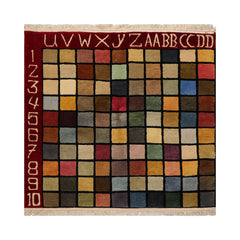 Knotted Rug Hand Knotted 3'7''x3'6'' Square Modern Contemporary Wool Oriental Area Rug