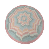 Knotted Rug Beige Hand Knotted 6'x6' Round Transitional Kilim Dhurry Wool Oriental Area Rug