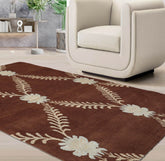 3x5 Brown, Beige, Blue Color Hand Knotted 100% Wool Traditional Oriental Rug