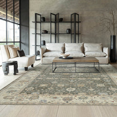 10x14 Gray, Beige, Muted Earth Tones Color Hand Knotted Oushak Wool Traditional Oriental Rug