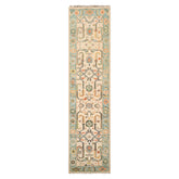 Multi Size Beige Aqua Green Color Hand Knotted Oushak Wool Oriental Rug