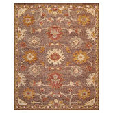 Knotted Rug Brown Hand Knotted 8'x10' Transitional Embossed Look Oushak Wool Oriental Area Rug