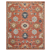 Knotted Rug Rust Hand Knotted 8'x10' Transitional Embossed Look Oushak Wool Oriental Area Rug