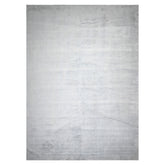 Knotted Rug Gray Hand Knotted 13'7''x18'5" Modern Tibetan 100% silk Oriental Area Rug