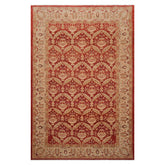 Knotted Rug Rust Hand Knotted 6'x9'6" Traditional Classic European 200 KPSI Wool Oriental Area Rug