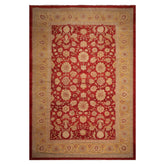 Knotted Rug Rusty Red Hand Knotted 12'5''x18' Traditional Peshawar 200 KPSI Peshawar Wool Oriental Area Rug