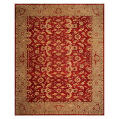 Knotted Rug Red Hand Knotted 12'x15'9" Traditional Peshawar Mahal 200 KPSI Peshawar Mahal Wool Oriental Area Rug