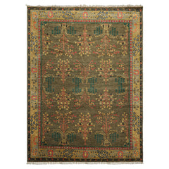 Multi Size Green Pistachio Coral Color Hand Knotted Wool Oriental Rug