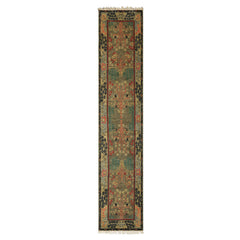 Multi Size Green Pistachio Coral Color Hand Knotted Wool Oriental Rug