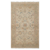 3x5 Beige, Rust, Blue Color Hand Knotted Afghan Oushak Wool Transitional Oriental Rug