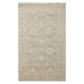 3x5 Ivory, Celadon, Color Hand Knotted Afghan Oushak Wool Transitional Oriental Rug
