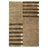 Multi Size Moss Gray Brown Color Hand Knotted Tibetan Wool & Silk Modern & Contemporary Oriental Rug