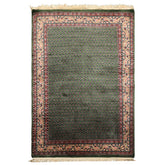 4x6 Green, Ivory, Blue Color Hand Knotted Wool Traditional Oriental Rug