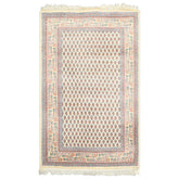 3x5 Ivory, Rose, Blue Color Hand Knotted Wool Traditional Oriental Rug