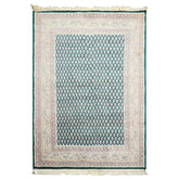 4x6 Emerald, Rose, Ivory Color Hand Knotted Wool Traditional Oriental Rug