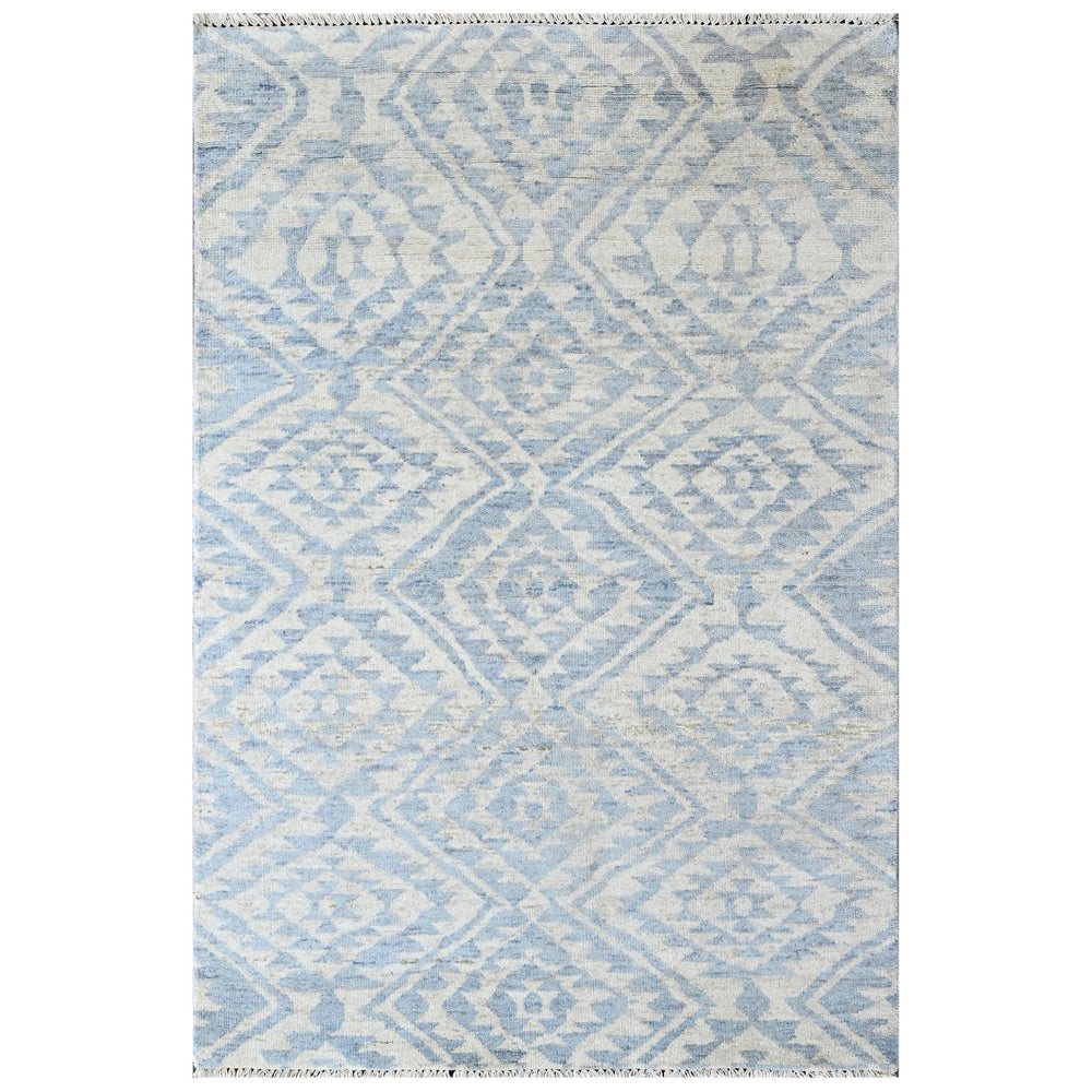 Multi Size Gray Blue Color Hand Knotted Oushak Wool Oriental Rug