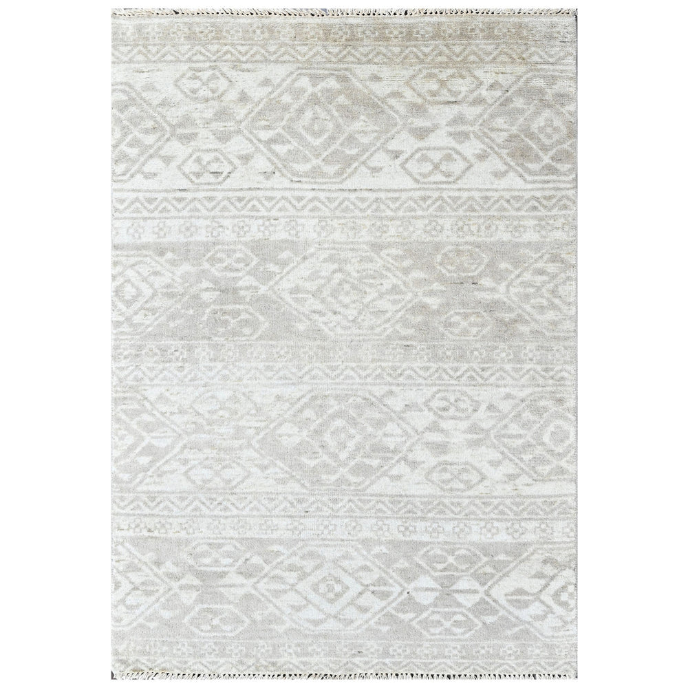Multi Size Tone on Tone Gray Color Hand Knotted Oushak Wool Oriental Rug