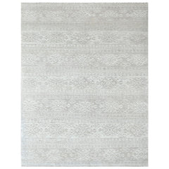 Multi Size Tone on Tone Gray Color Hand Knotted Oushak Wool Oriental Rug