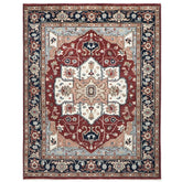 9x12 Rust, Ivory, Blue Color Hand Knotted Oushak Wool Oriental Rug